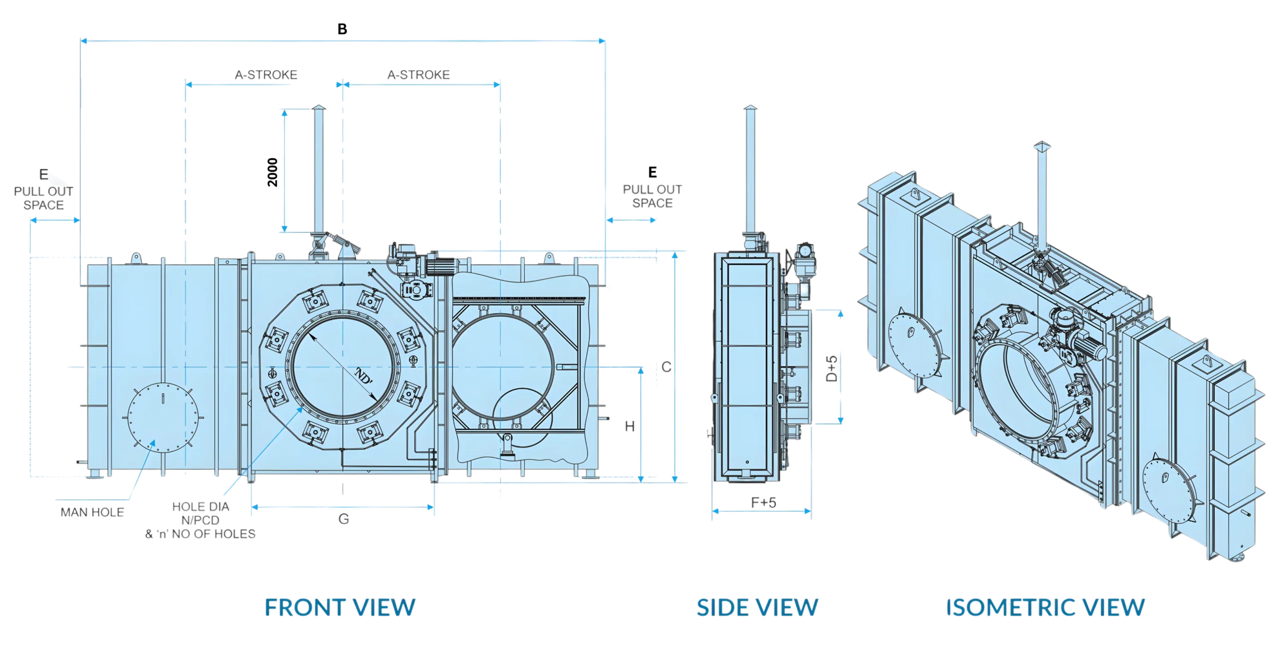 Technical general arrangement drawing (GAD) and dimensional layout of Hubluxe Goggle Valve