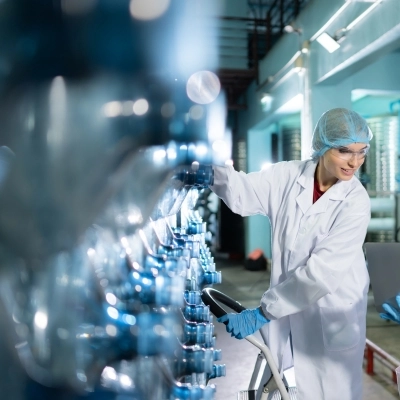 Pharmaceutical clean room manufacturing utilizing aseptic diaphragm valves for sterile production